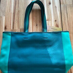 Summersalt Neoprene Tote Bag in Green and Blue - NWT